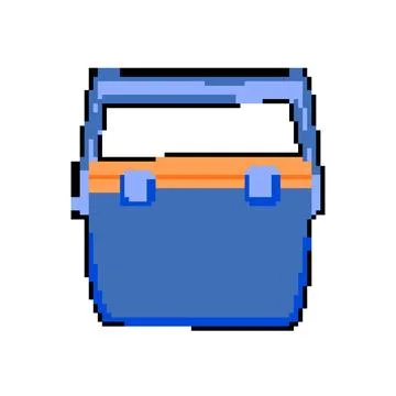 Refrigerator cooler box pixel art vector illustration Stock Illustration