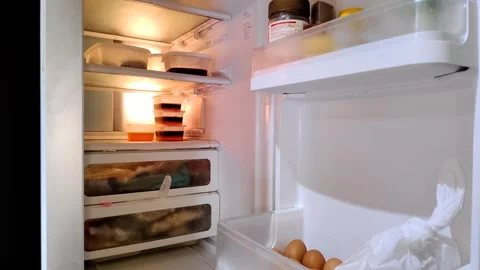 Refrigerator door opening by itself Stock Footage 305164948