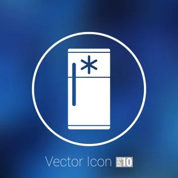 Refrigerator icon cold kitchen object furniture electric Stock Illustration