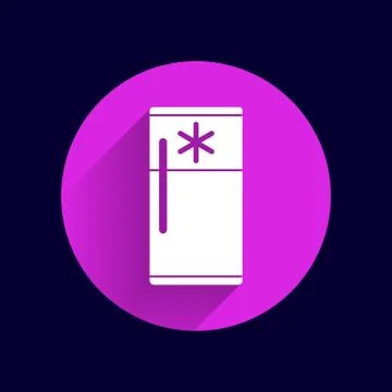 Refrigerator icon cold kitchen object furniture electric Stock Illustration