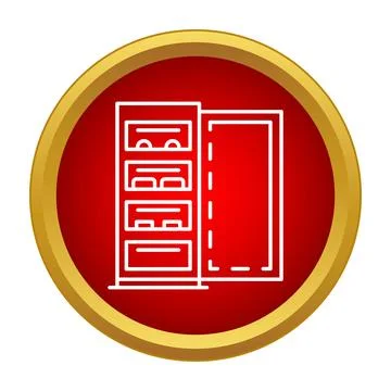 Refrigerator icon with door open flat style Stock Illustration