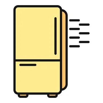 Refrigerator icon emitting cold lines illustration Stock Illustration