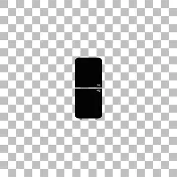 Refrigerator icon flat Stock Illustration
