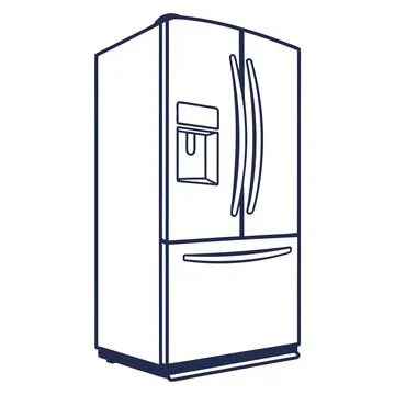Refrigerator Icon Outline Vector White Background Stock Illustration