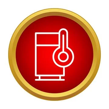 Refrigerator icon showing temperature control and cooling process Stock Illustration
