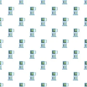 Refrigerator kitchen appliance seamless pattern background illustration Stock Illustration