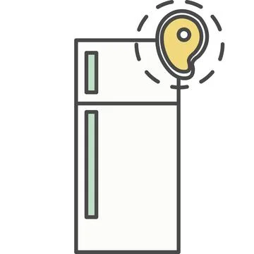 Refrigerator kitchen appliance vector icon Stock Illustration