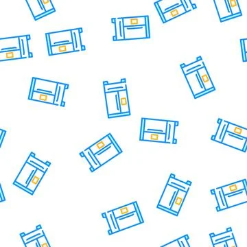 Refrigerator kitchen equipment vector seamless pattern Stock Illustration