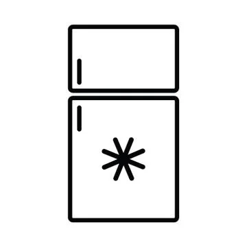 Refrigerator line icon vector  black sign Stock Illustration