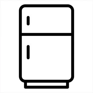 Refrigerator line icon vector illustration isolated on white background Illustrazione stock
