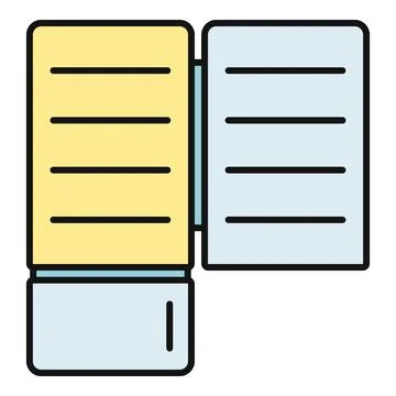 Refrigerator with open door providing access to contents Stock Illustration