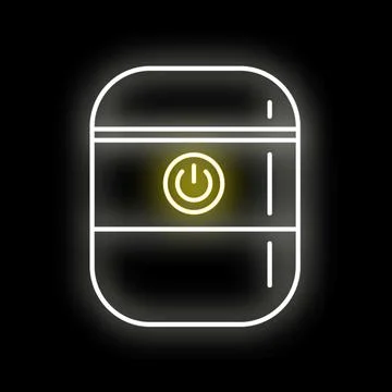 Refrigerator power button neon glow on icon イラスト素材