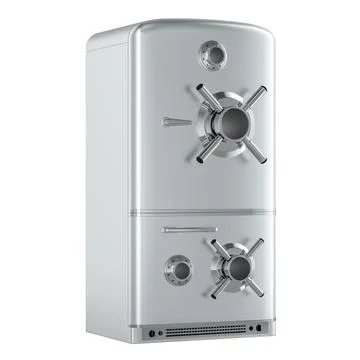 Refrigerator with safe combination lock, diet concept. 3D rendering Stock Illustration