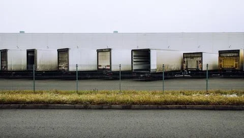 Refrigerator semi trailers Stock Photos