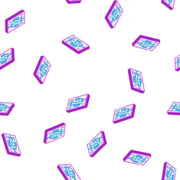 Refrigerator for storage fish isometric icon seamless pattern Illustrazione stock