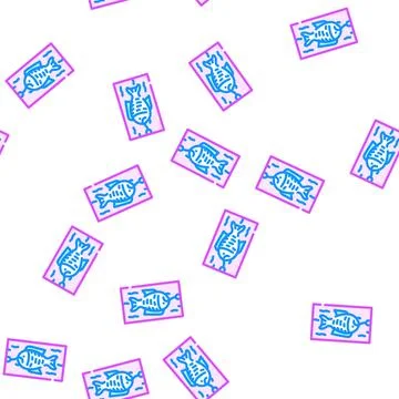 Refrigerator for storage fish vector seamless pattern イラスト素材