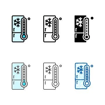 Refrigerator temperature color icon vector diversity Illustrazione stock