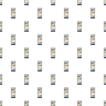 Refrigerators with cold drinks seamless pattern on white background Stock Illustration