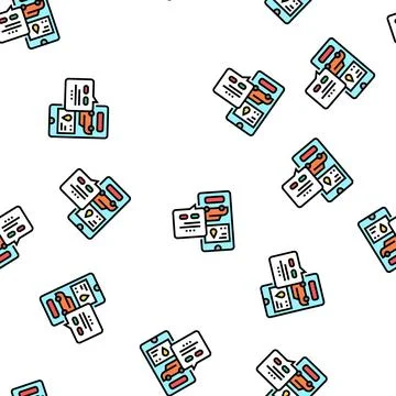 Refuel car through phone application vector seamless pattern Illustrazione stock