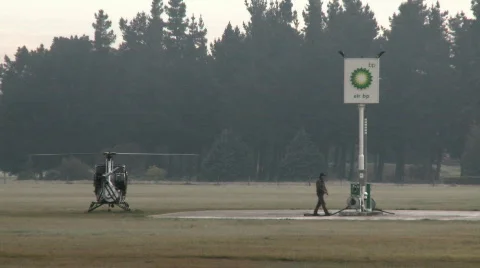 Refuel of helicopter Stock Footage 532961