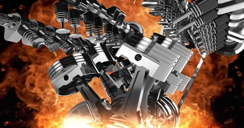 Refuel Routine. V8 Engine Car Starts After Gas Station Fill-Up. Stock Footage 270080318