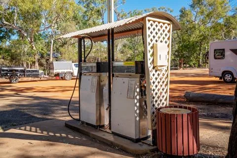 Refuel Station In Australian Outback Park Stock Photos