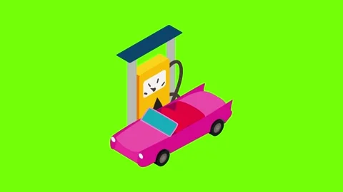 Isometric Car Station Stock Footage ~ Royalty Free Stock Videos 