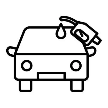 Refueling Car icon linear logo mark in black and white Stock Illustration