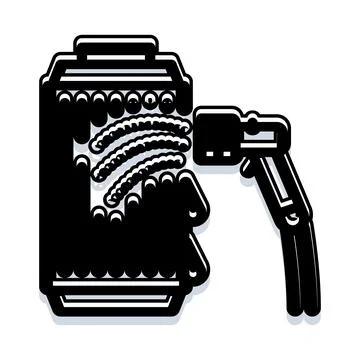 Refueling gas can with nozzle supplying energy concept Stock Illustration