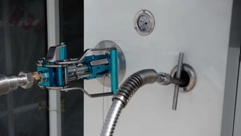 Refueling nozzles and control device of natural gas filling station Stock Footage 204095199