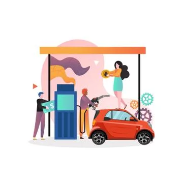 Refueling vector concept for web banner, website page Stock Illustration