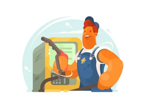 Refueller in working form Stock Illustration