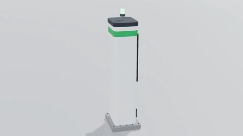 Refuelling dispenser hydrogen 3d loop white background 3D animation seamless Video stock 341849584