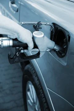 Refuelling by gasoline Stock Photos