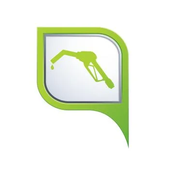 Refuelling icon on green pointer Stock Illustration