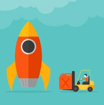 Refuelling the rocket Stock Illustration