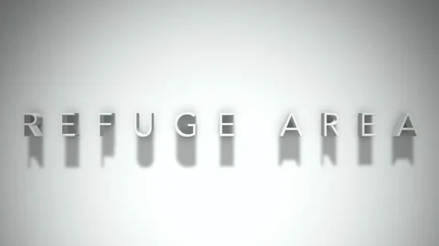 Refuge area 3D title animation with shadows on a white background Stock Footage 296930547