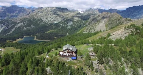 Refuge in mountain - Valmalenco Stock Footage 67605044