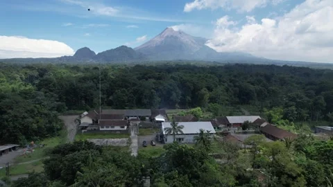 Refugee Barracks Merapi, temporary shelter during an eruption of merapi Stock Footage 306267900