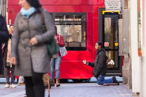 Refugee Begging for Help Stock Photos