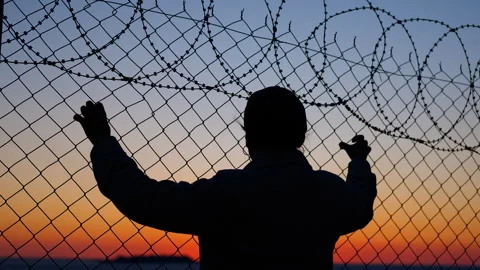 Refugee at the border Stock Footage 302624445