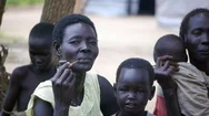 Refugee Camp South Sudan Family Portait Stock Footage