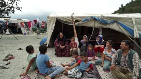 Refugee Camp Tent Wandering Poor Stock Footage 67366223