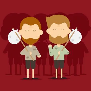 Refugee cartoon design Stock Illustration