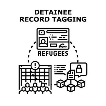 Refugee migrant detainee record tagging system Ilustración de archivo