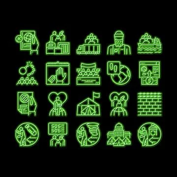 Refugee From Problem neon glow icon illustration イラスト素材