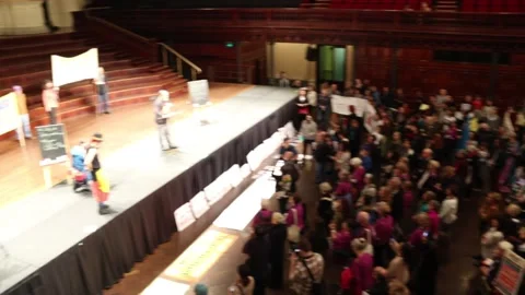 Refugee rally Stock Footage 138244669