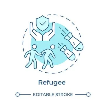 Refugee soft blue concept icon Illustrazione stock