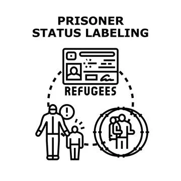 Refugee status labeling and identification creating challenges Stock Illustration