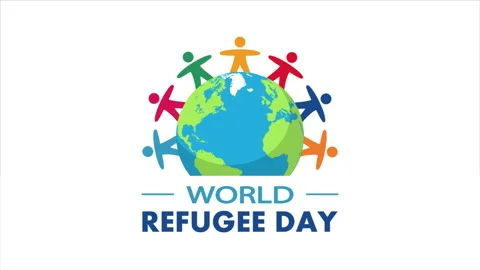 Refugee world day people globe map earth Stock Footage 336468251